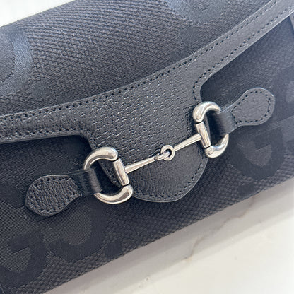 Gucci Mini Horsebit 1955 GG Jumbo in Black