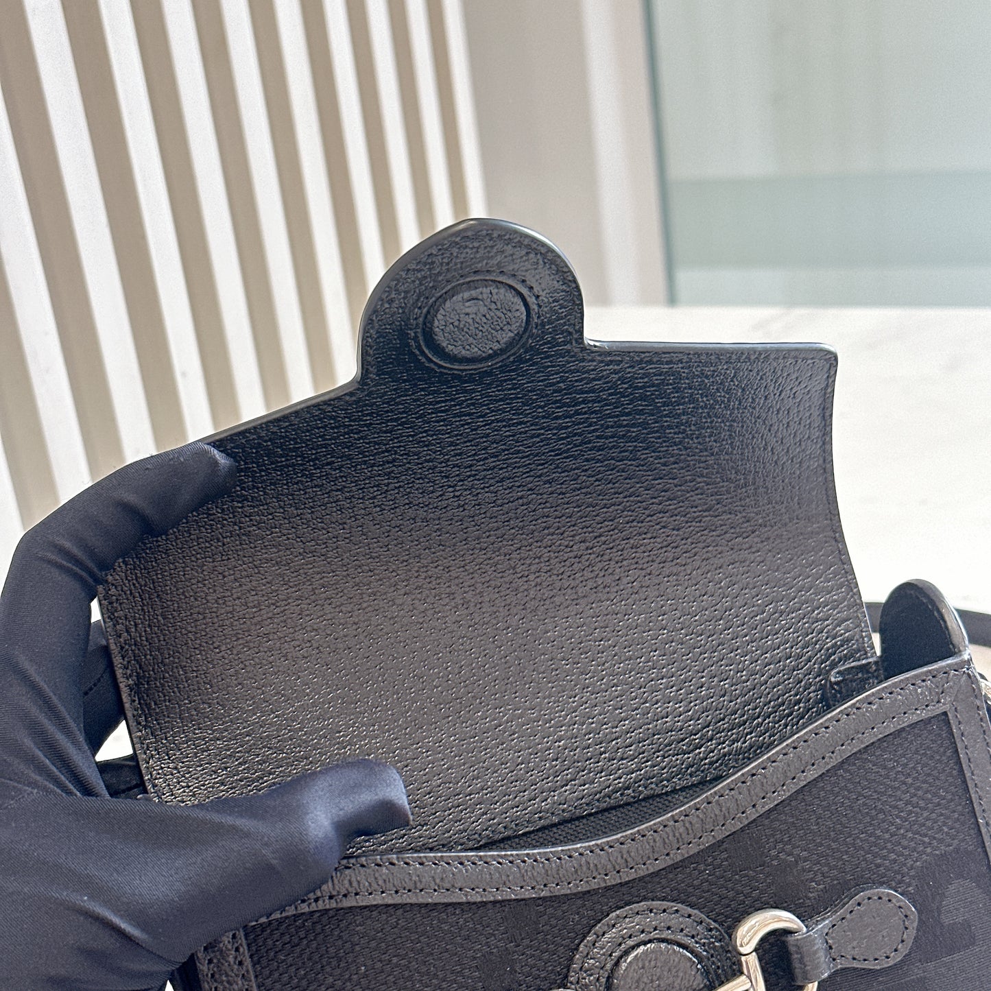 Gucci Mini Horsebit 1955 GG Jumbo in Black