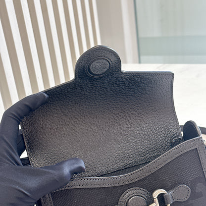 Gucci Mini Horsebit 1955 GG Jumbo in Black