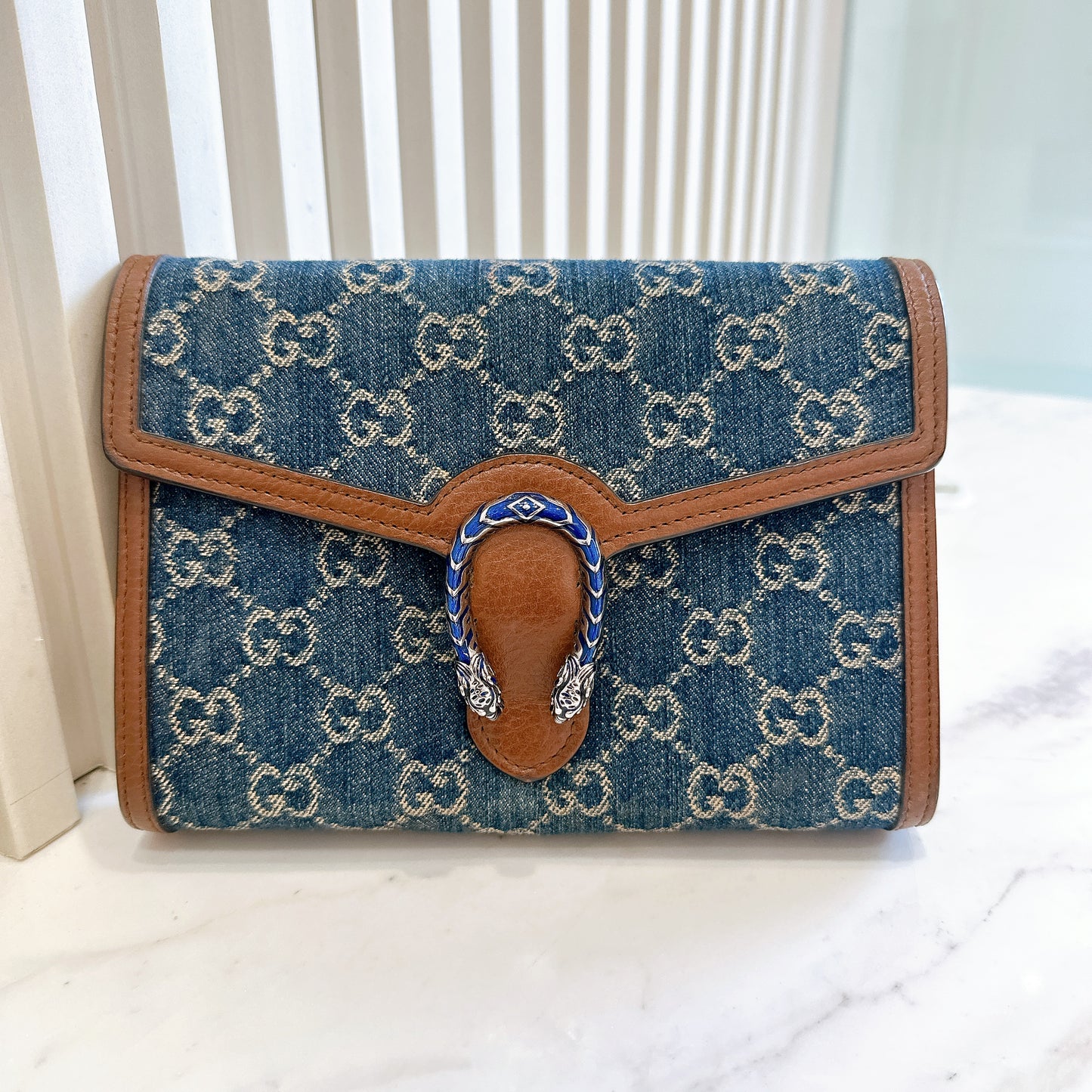 Gucci Dionysus Wallet On Chain in Denim