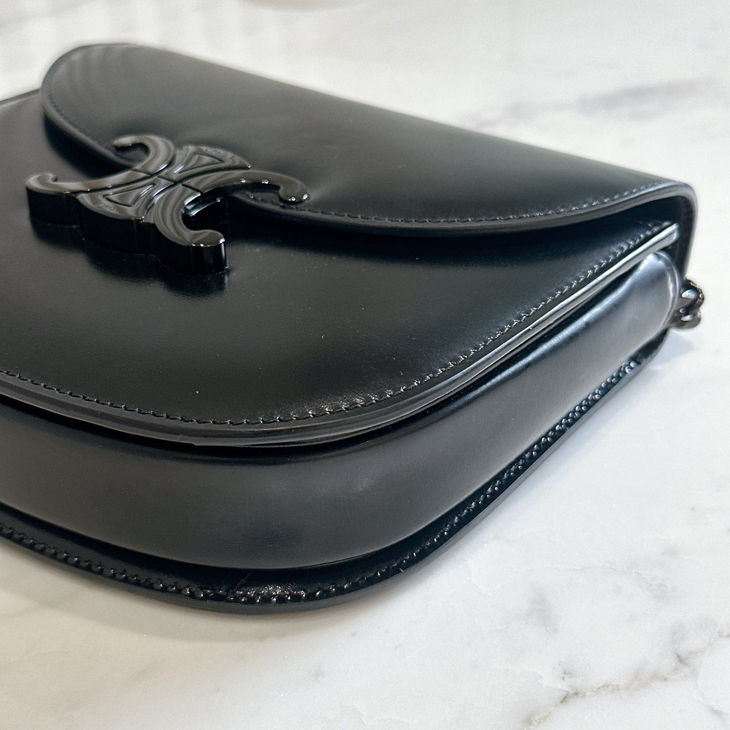 Celine Teen Becase Chain Bag in Black