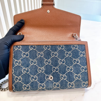 Gucci Dionysus Wallet On Chain in Denim