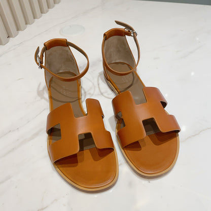 Hermes Santorini Sandal In Brown