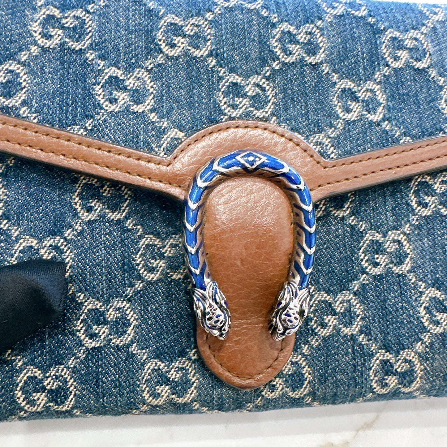 Gucci Dionysus Wallet On Chain in Denim