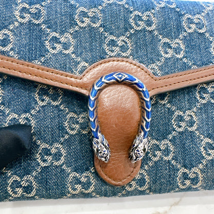 Gucci Dionysus Wallet On Chain in Denim