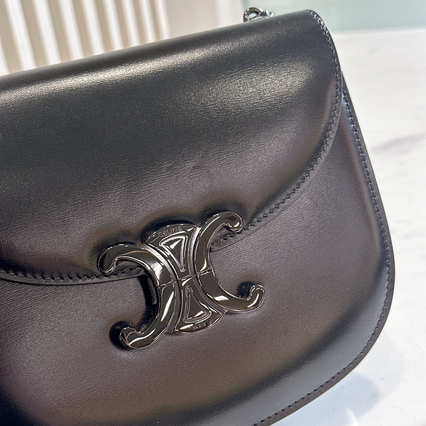 Celine Teen Becase Chain Bag in Black