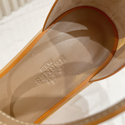 Hermes Santorini Sandal In Brown