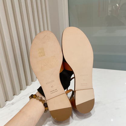 Hermes Santorini Sandal In Brown