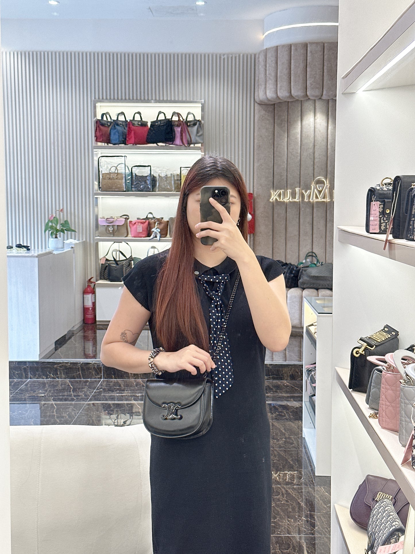 Celine Teen Becase Chain Bag in Black