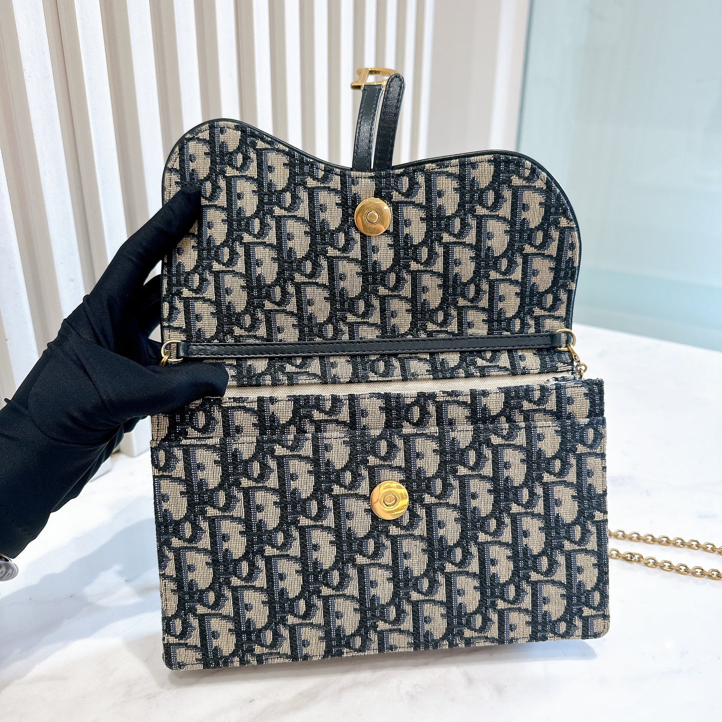 Dior Saddle Chain Wallet
