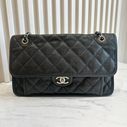 Chanel Quilted Medium French Reviera in Black SHW