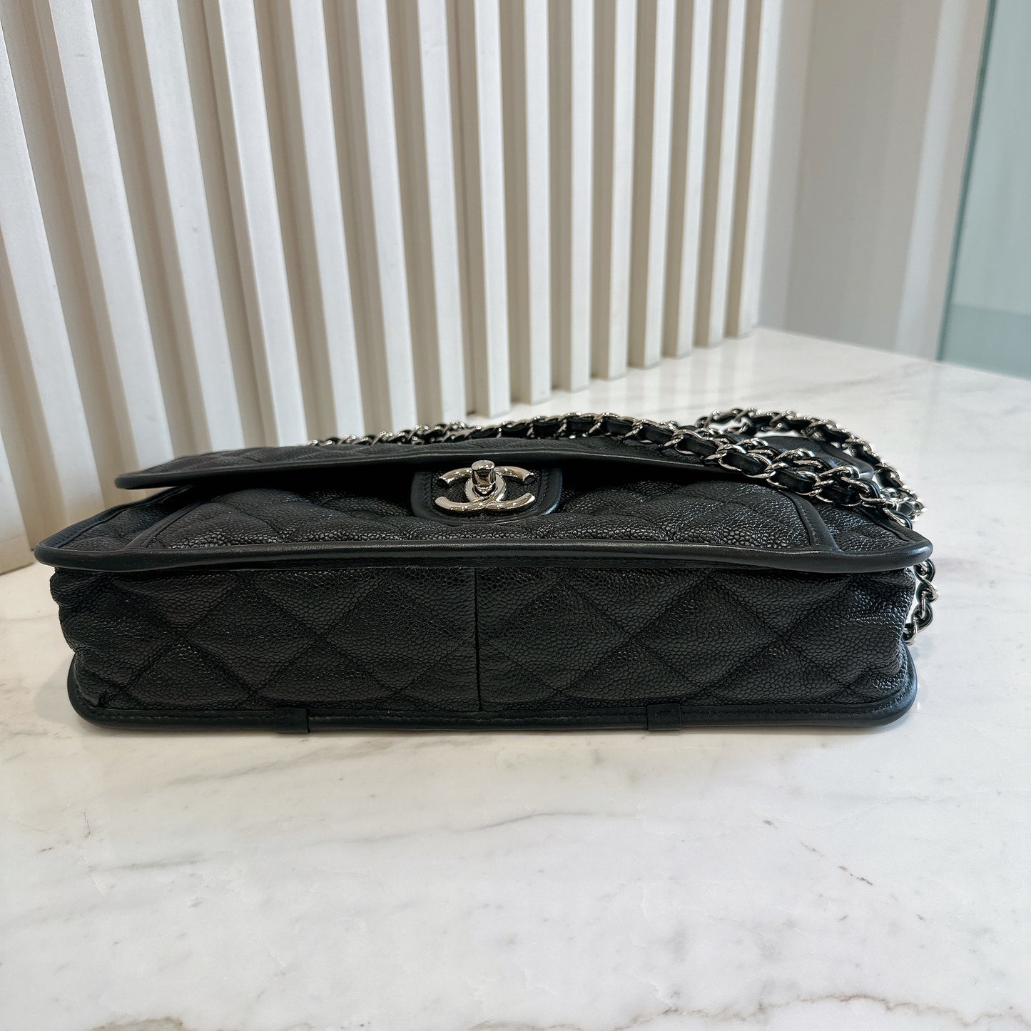 Chanel Quilted Medium French Reviera in Black SHW