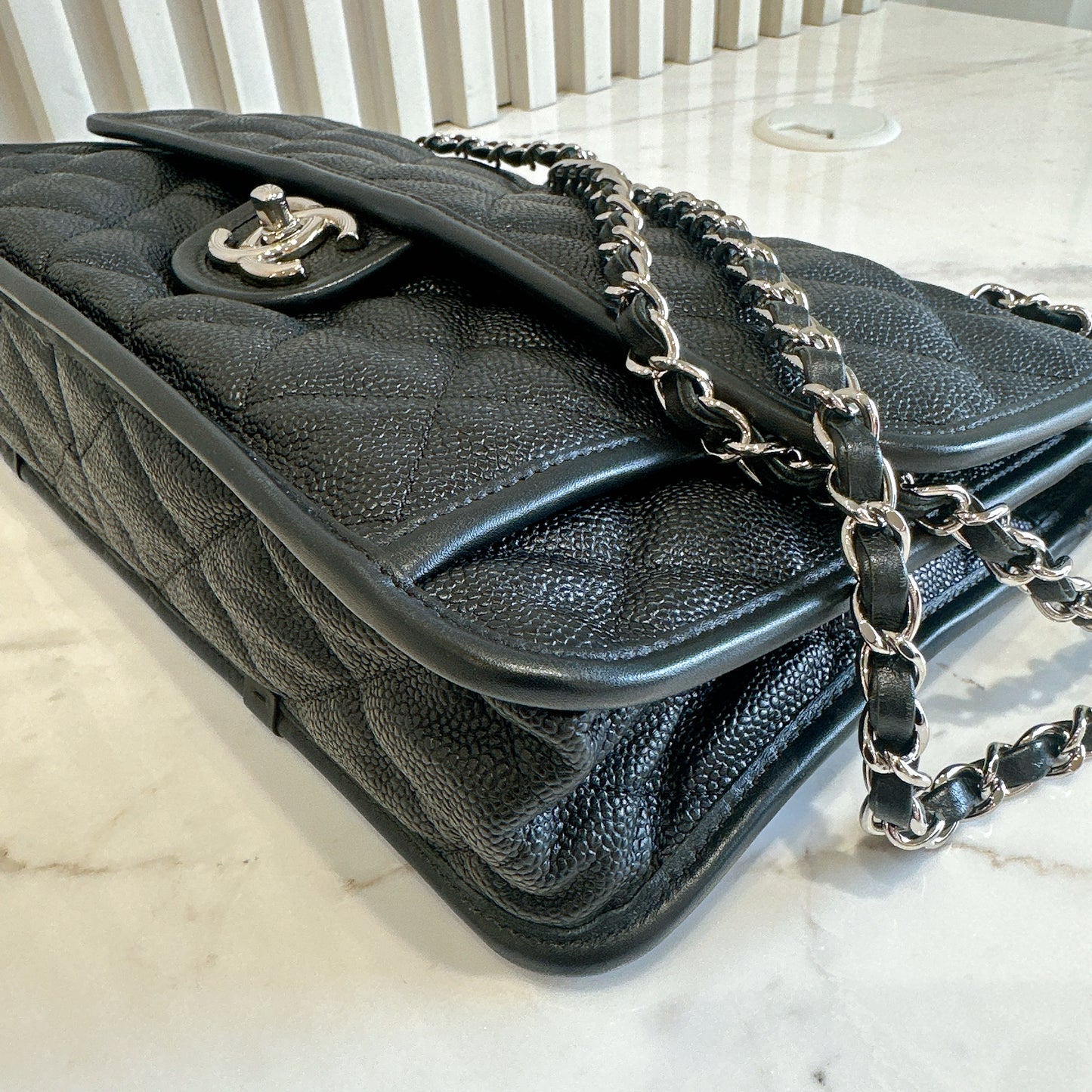 Chanel Quilted Medium French Reviera in Black SHW