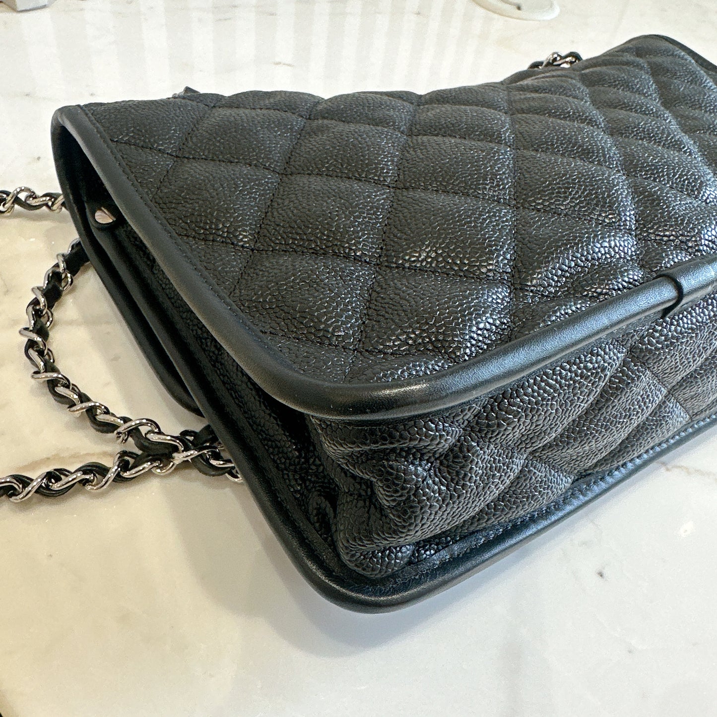 Chanel Quilted Medium French Reviera in Black SHW