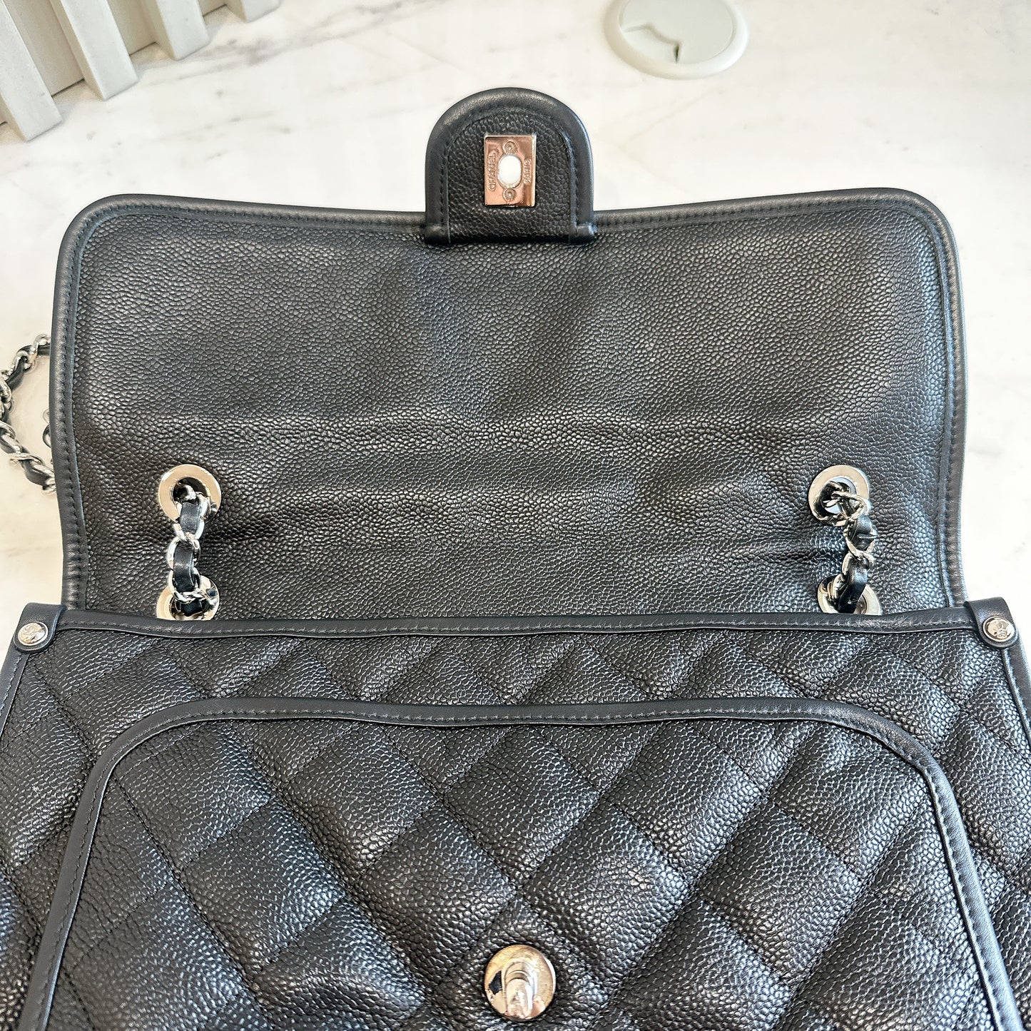 Chanel Quilted Medium French Reviera in Black SHW