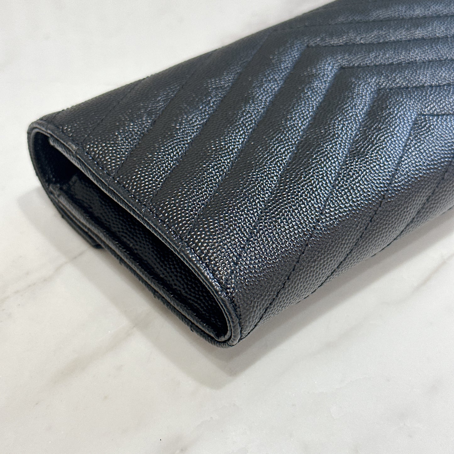 YSL Cassandra Flap Wallet in Black GHW