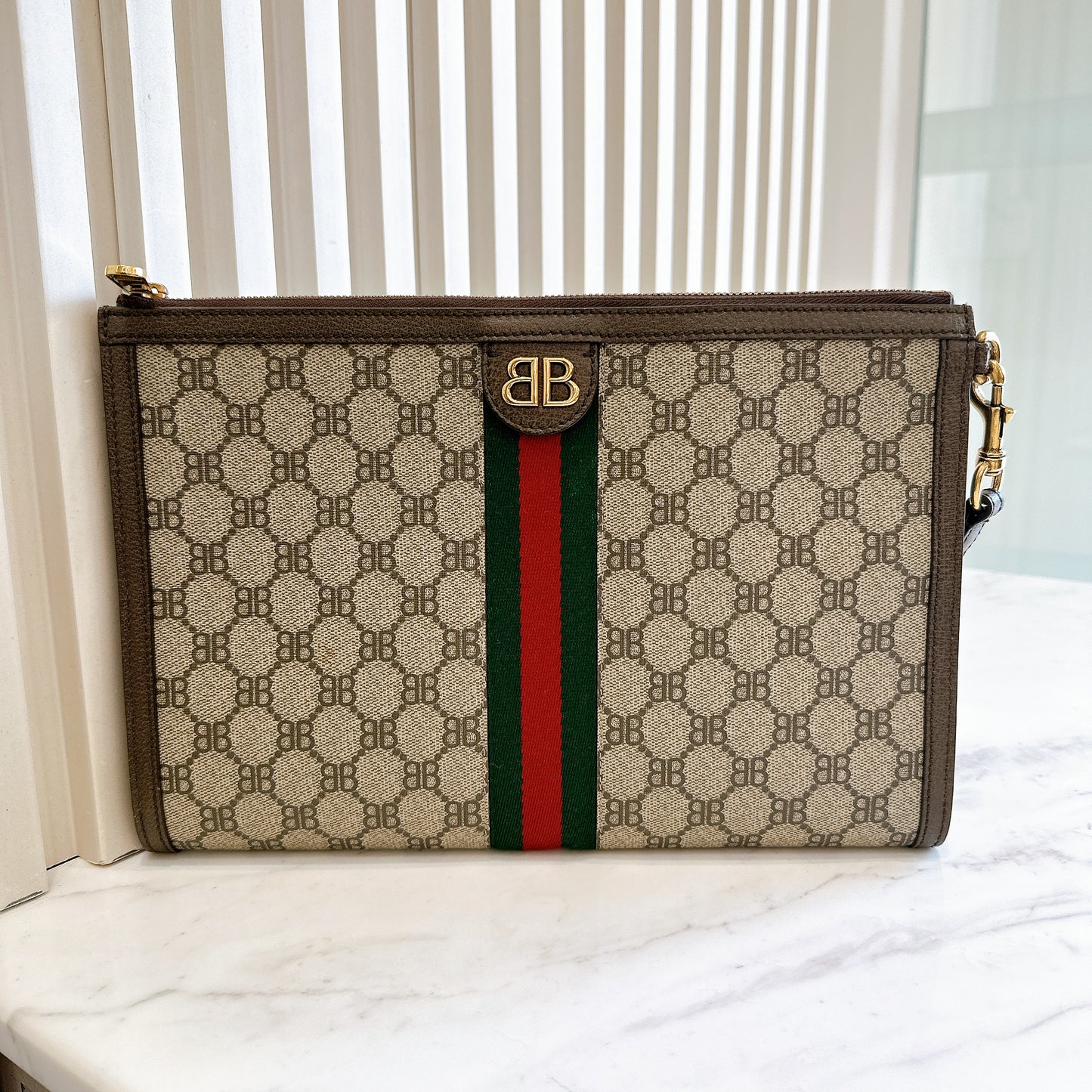Gucci X Balenciaga BB Supreme Ophidia Clutch