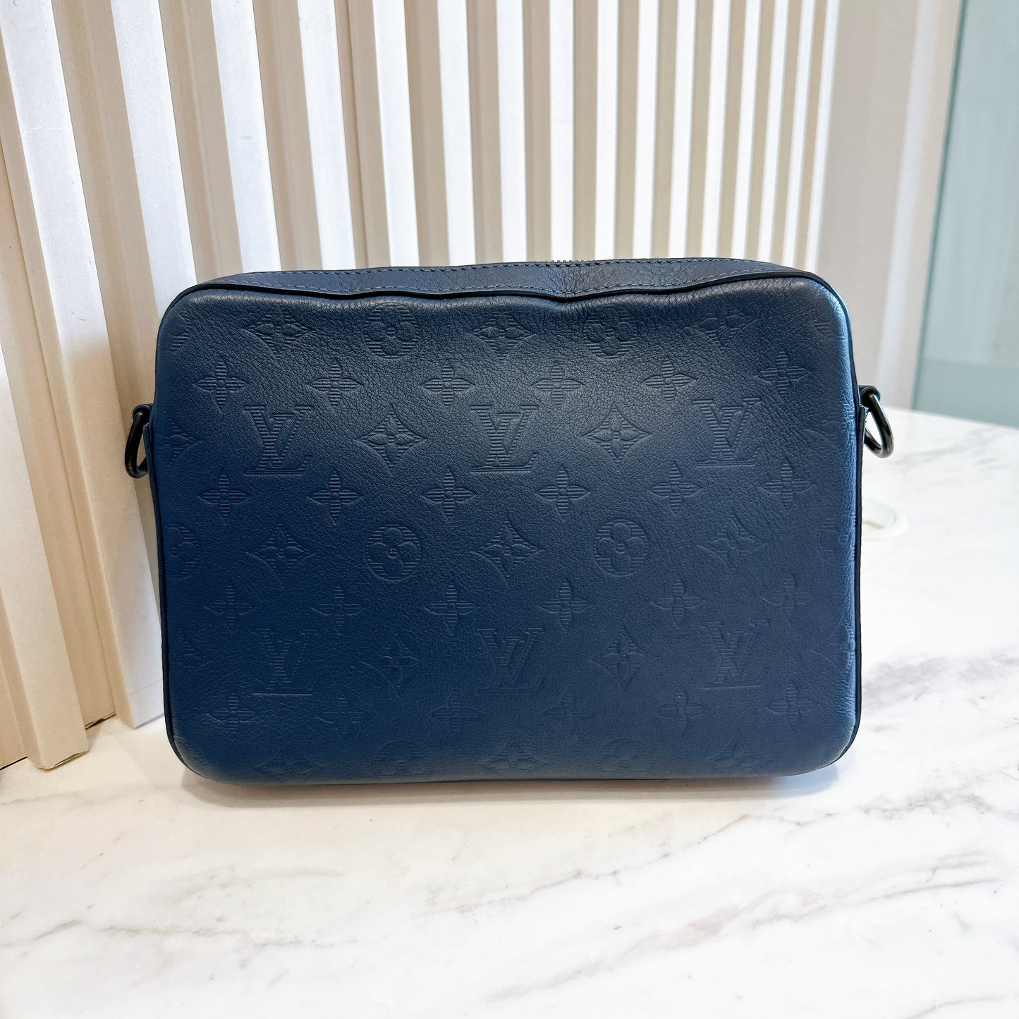 LV Trio Messenger in Navy Blue