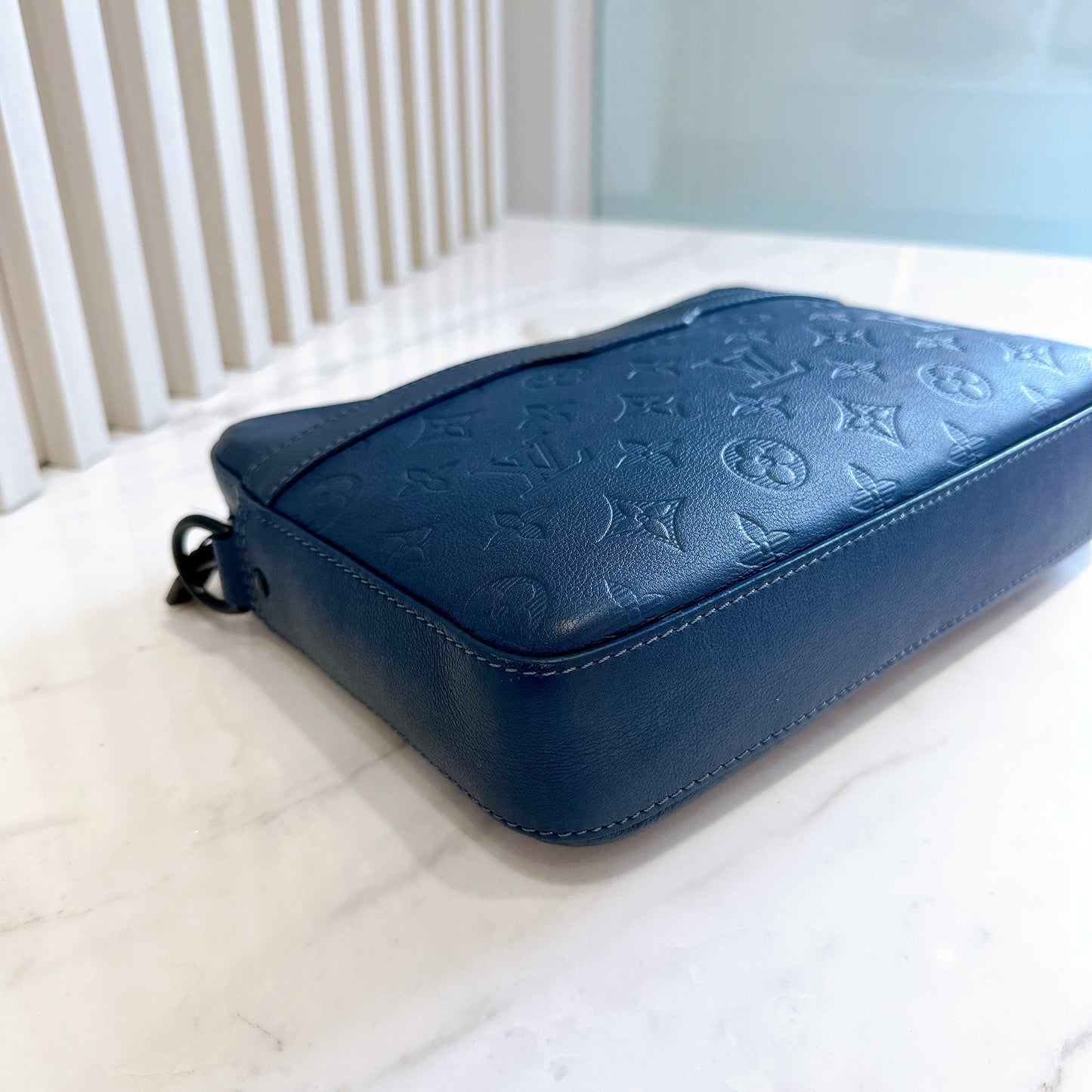 LV Trio Messenger in Navy Blue