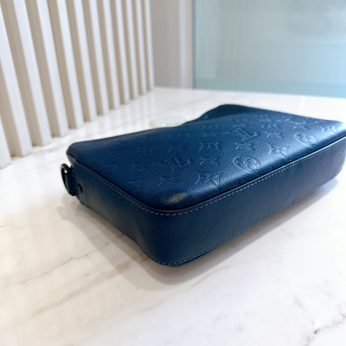 LV Trio Messenger in Navy Blue
