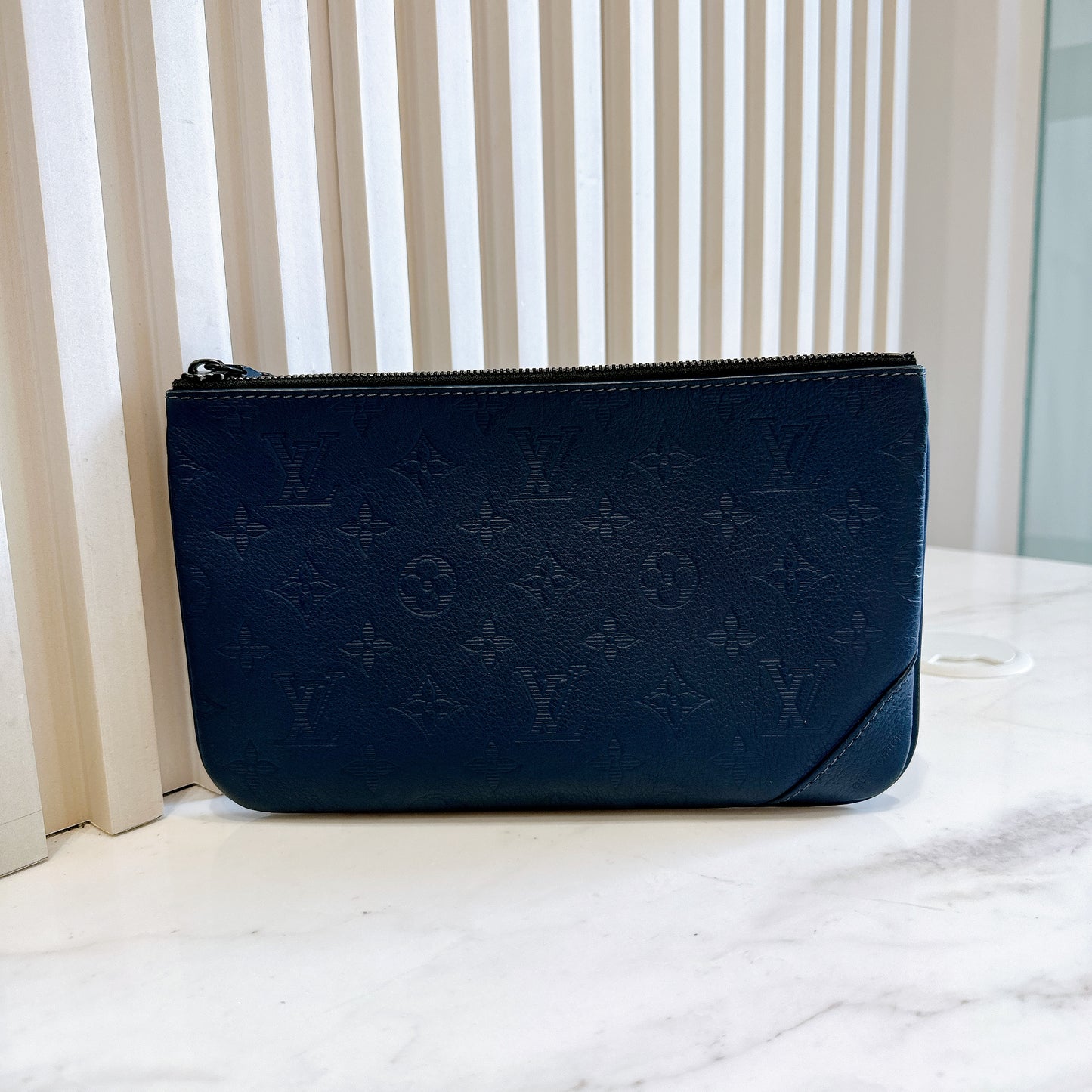 LV Trio Messenger in Navy Blue