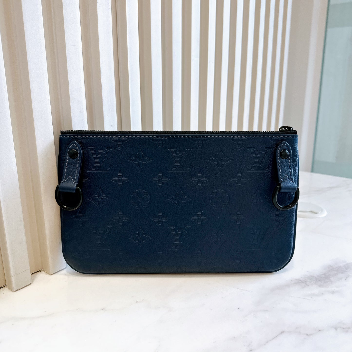 LV Trio Messenger in Navy Blue