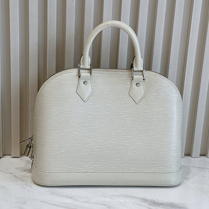 LV Epi Leather Alma PM in White