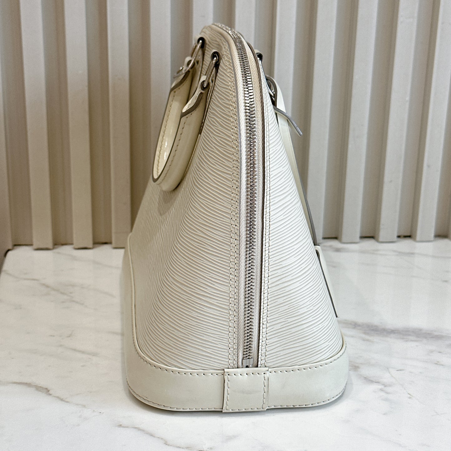 LV Epi Leather Alma PM in White