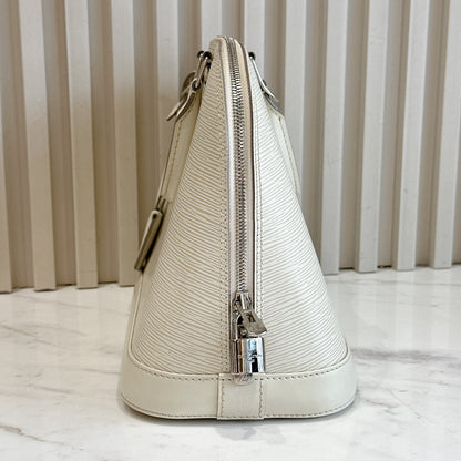 LV Epi Leather Alma PM in White