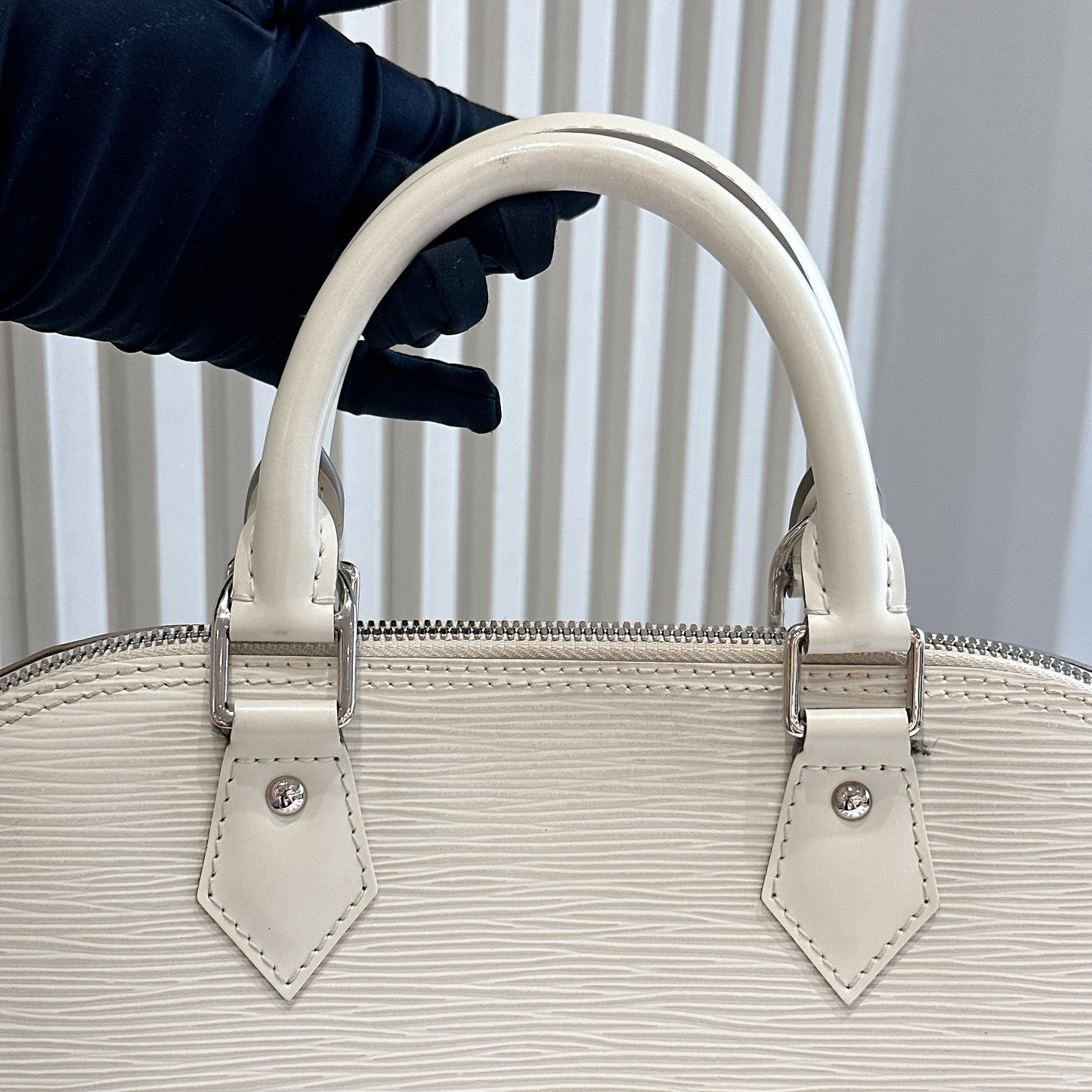 LV Epi Leather Alma PM in White