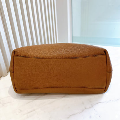 Prada Vitello Daino Tote in Brown Embossed leather