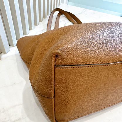 Prada Vitello Daino Tote in Brown Embossed leather