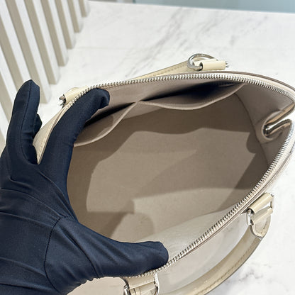 LV Epi Leather Alma PM in White