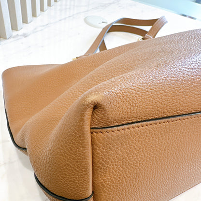 Prada Vitello Daino Tote in Brown Embossed leather
