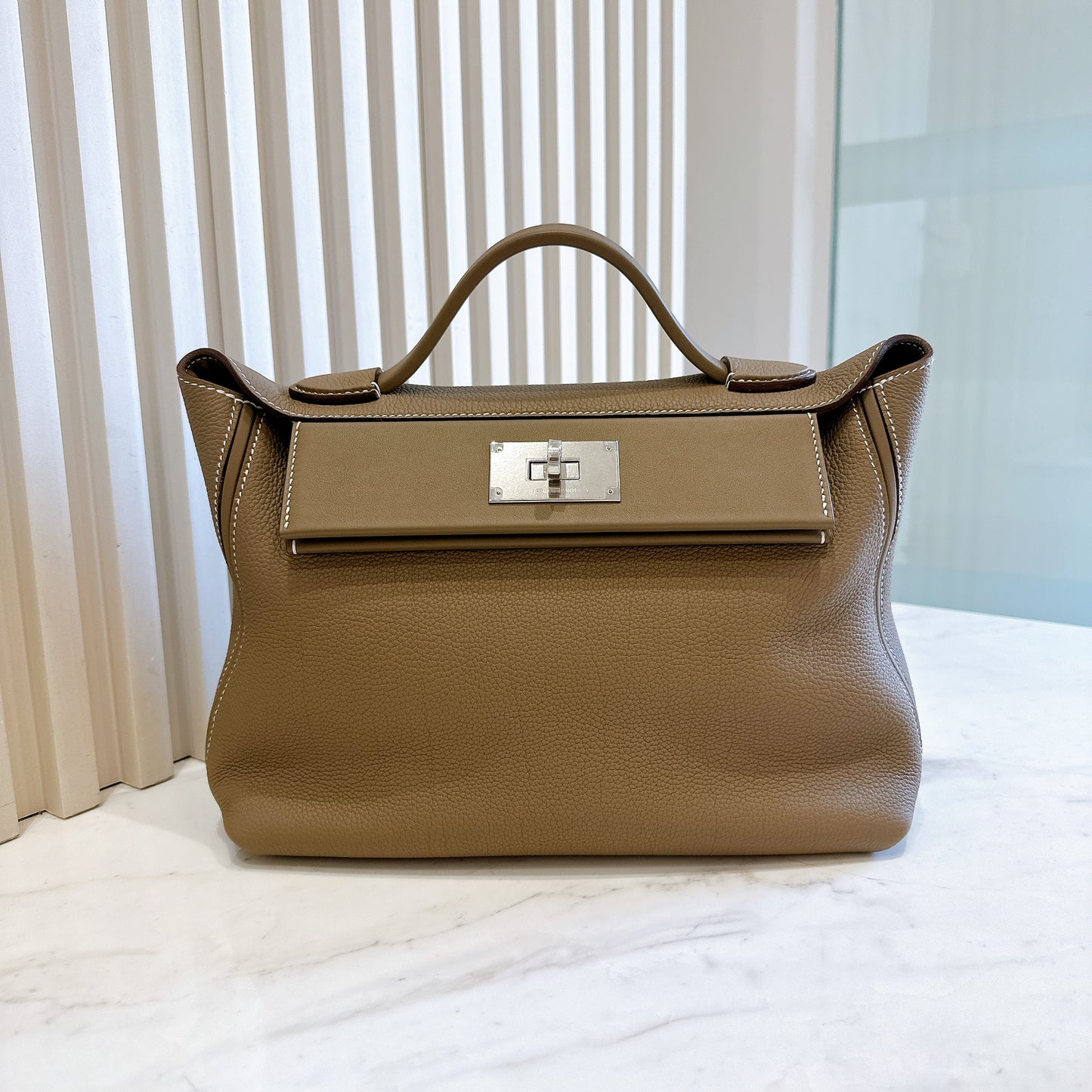 Hermes 2424 29cm in Etoupe PHW
