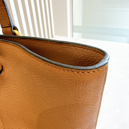 Prada Vitello Daino Tote in Brown Embossed leather