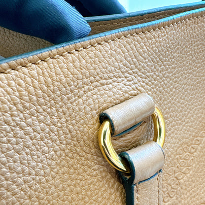 Prada Vitello Daino Tote in Brown Embossed leather