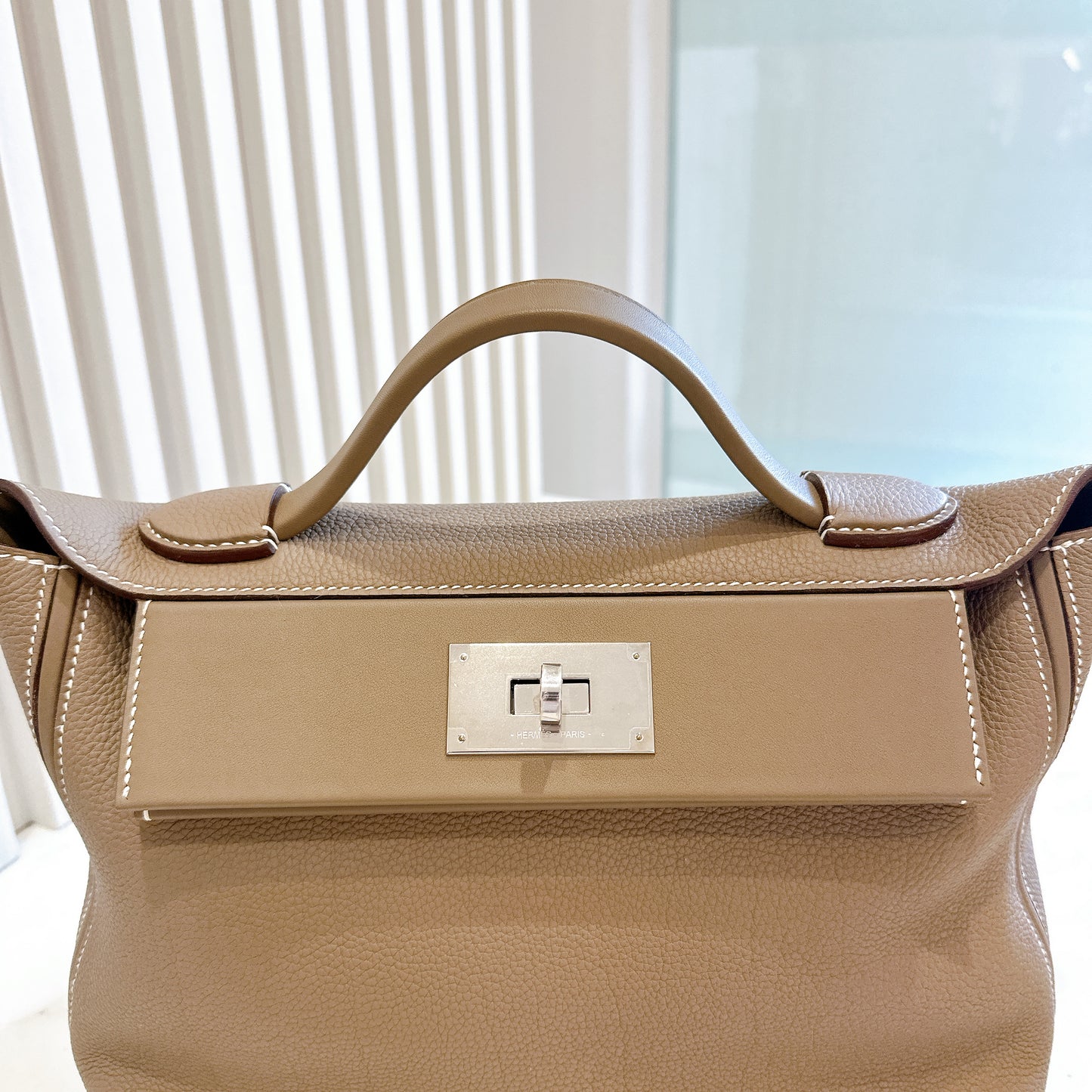 Hermes 2424 29cm in Etoupe PHW