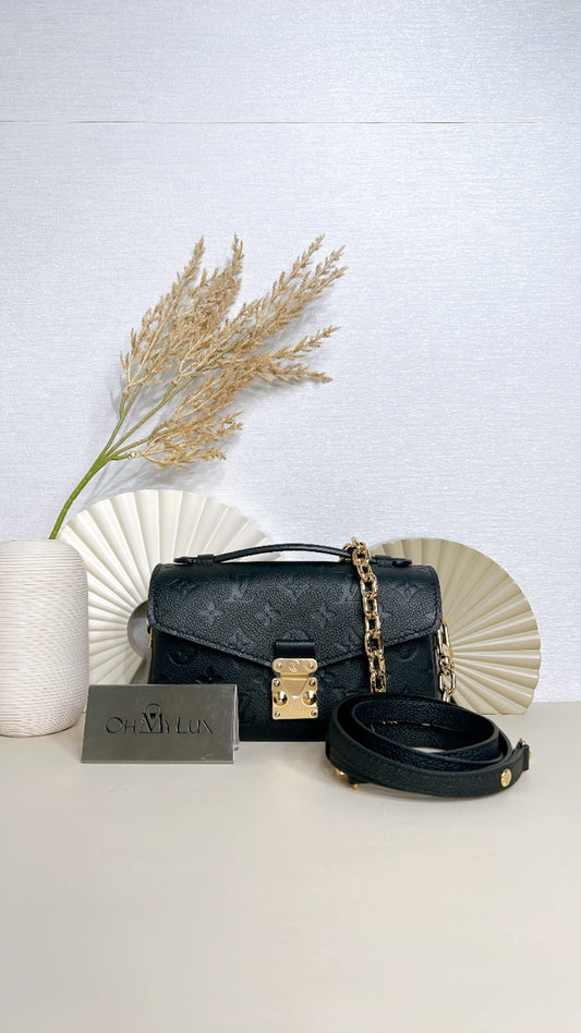 LV Metis East West in Empriente Leather Black