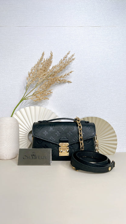 LV Metis East West in Empriente Leather Black