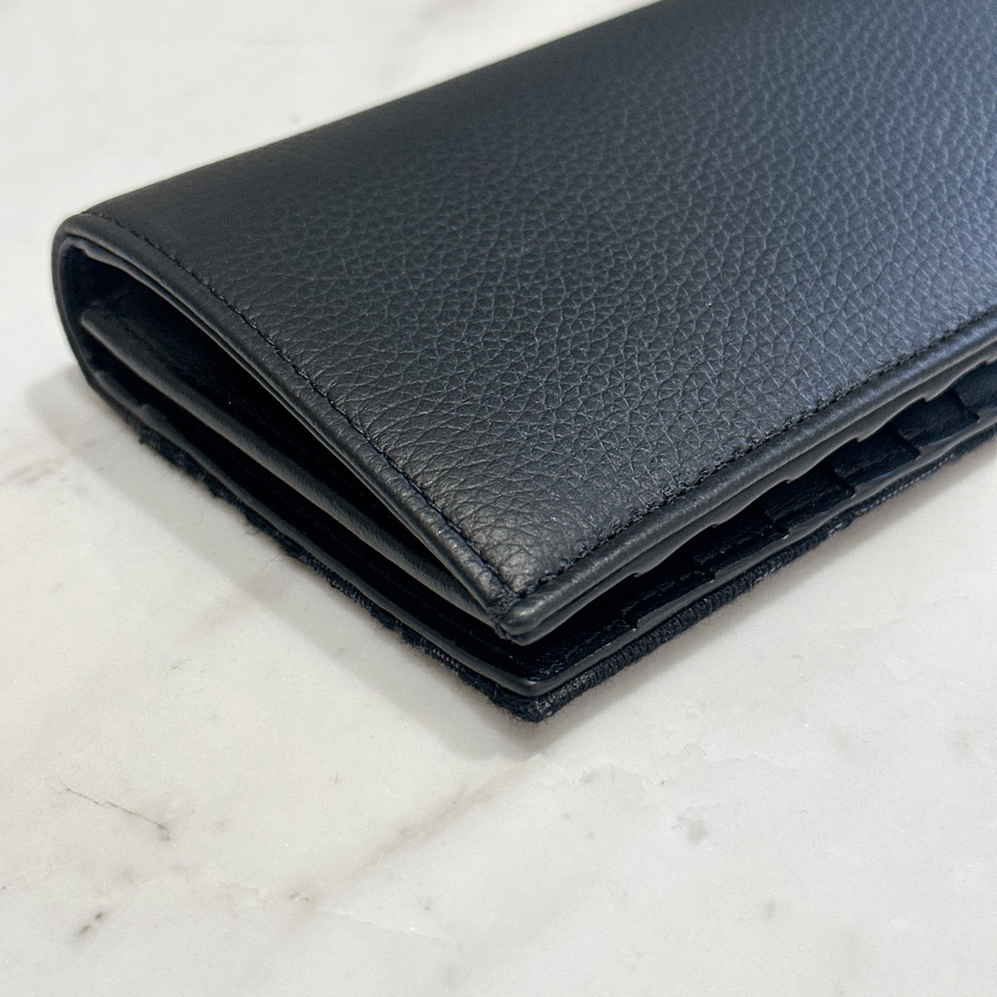 Dior Saddle Long Bi Fold Wallet Black