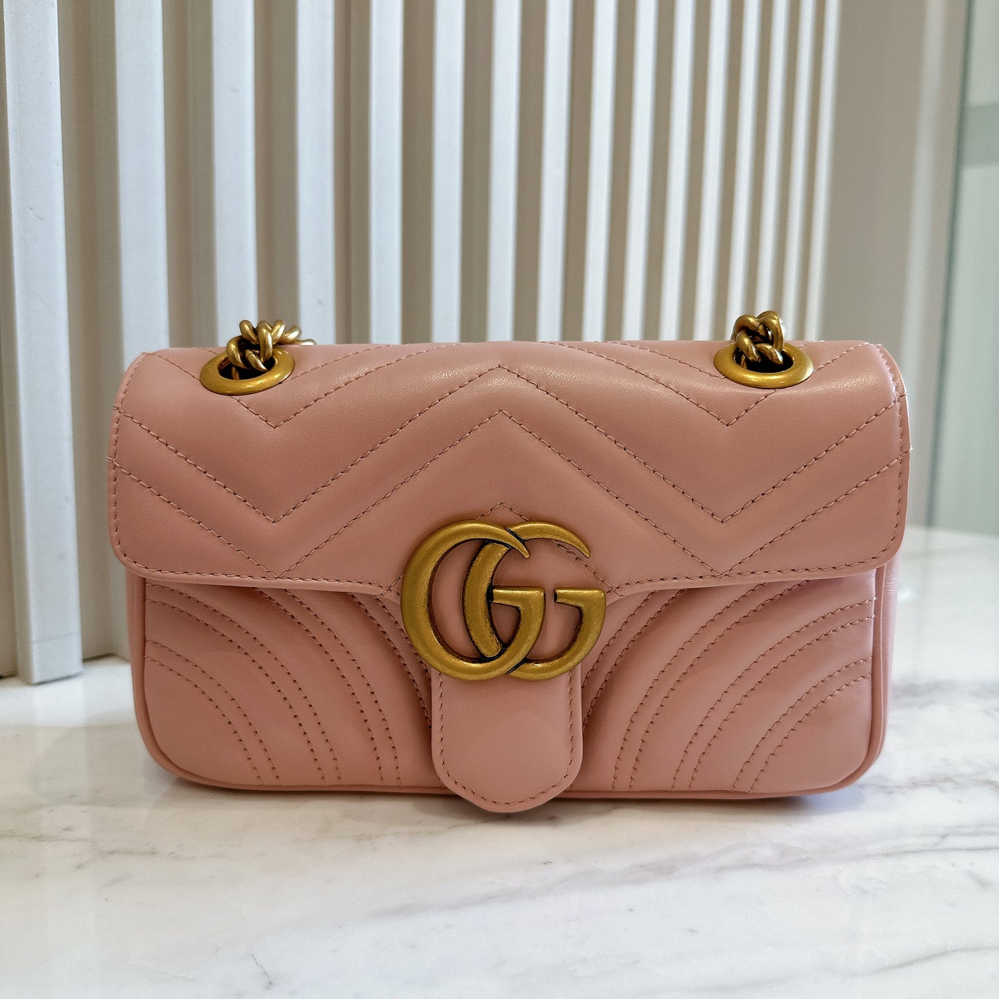 Gucci Marmont Mini in Pink GHW
