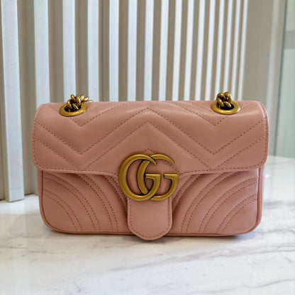 Gucci Marmont Mini in Pink GHW