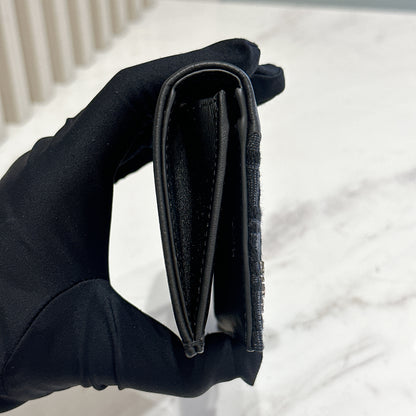 Dior Saddle Long Bi Fold Wallet Black