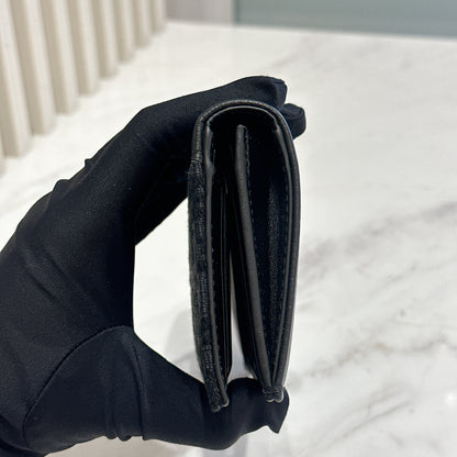 Dior Saddle Long Bi Fold Wallet Black