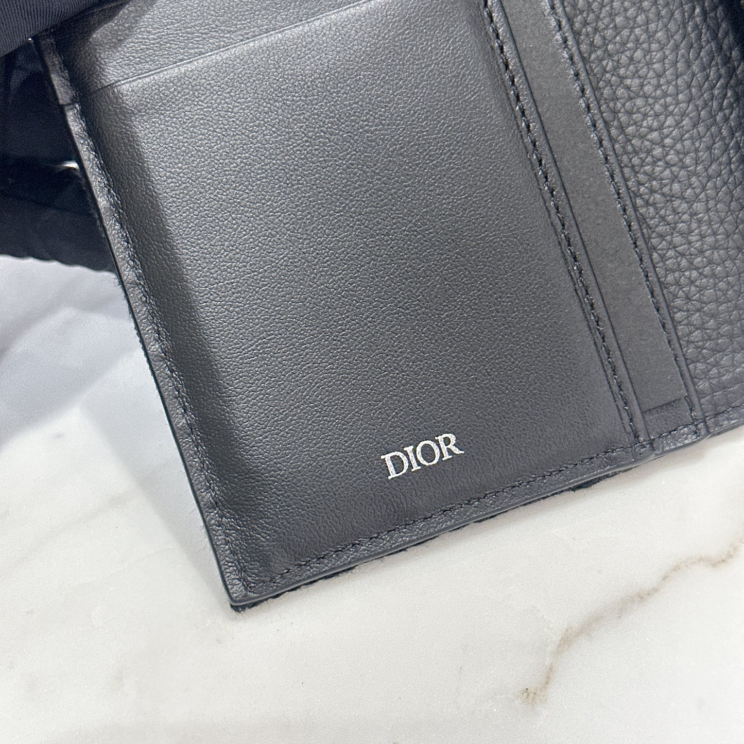 Dior Saddle Long Bi Fold Wallet Black