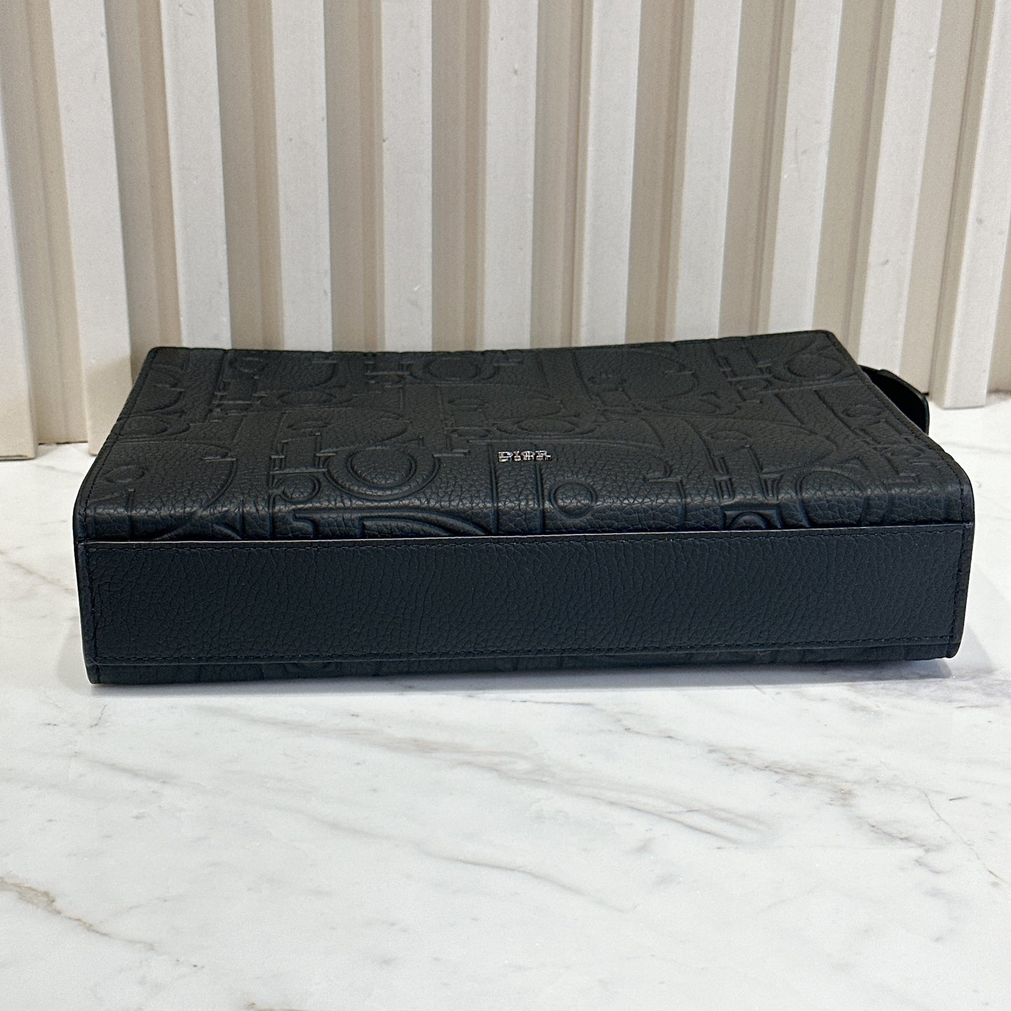 Dior A5 Triangle Pouch in Black Dior Gravity Leather