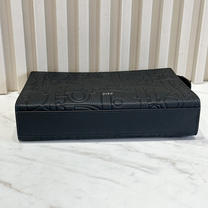 Dior A5 Triangle Pouch in Black Dior Gravity Leather