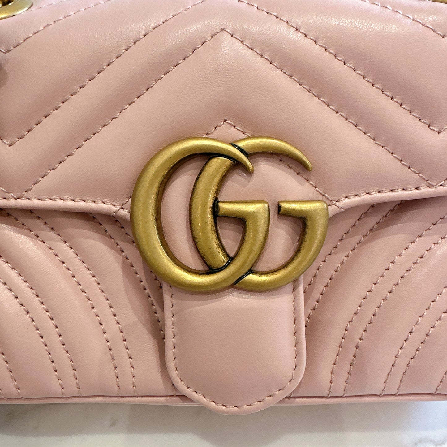 Gucci Marmont Mini in Pink GHW