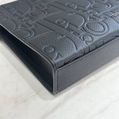 Dior A5 Triangle Pouch in Black Dior Gravity Leather